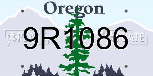 9R1086 Oregon License Plate