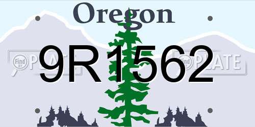 9R1562 Oregon License Plate