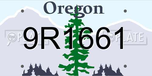 9R1661 Oregon License Plate