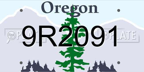 9R2091 Oregon License Plate