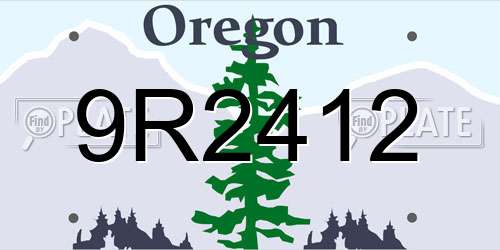 9R2412 Oregon License Plate