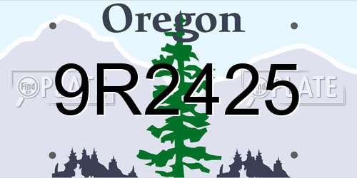 9R2425 Oregon License Plate