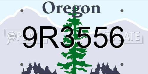9R3556 Oregon License Plate