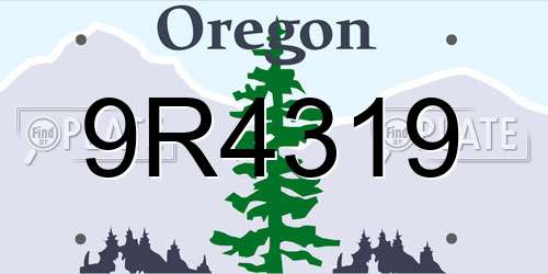 9R4319 Oregon License Plate