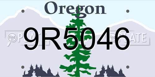 9R5046 Oregon License Plate