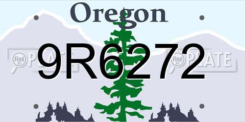 9R6272 Oregon License Plate