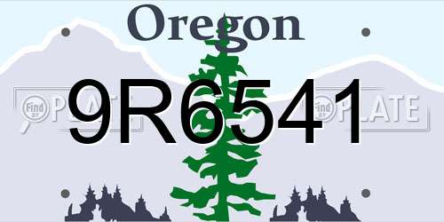 9R6541 Oregon License Plate