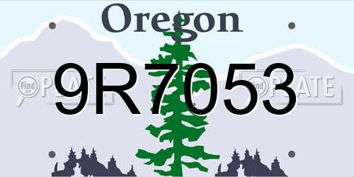 9R7053 Oregon License Plate