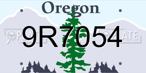 9R7054 Oregon License Plate