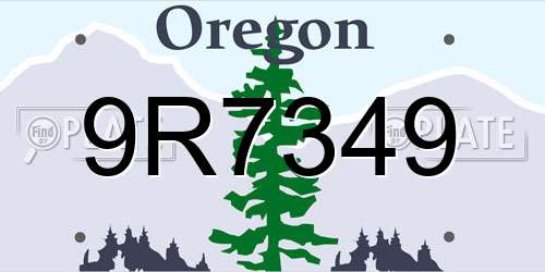 9R7349 Oregon License Plate
