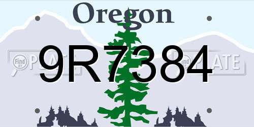 9R7384 Oregon License Plate