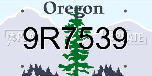 9R7539 Oregon License Plate