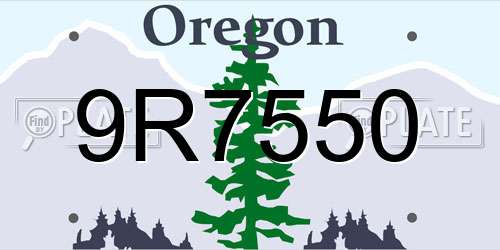 9R7550 Oregon License Plate