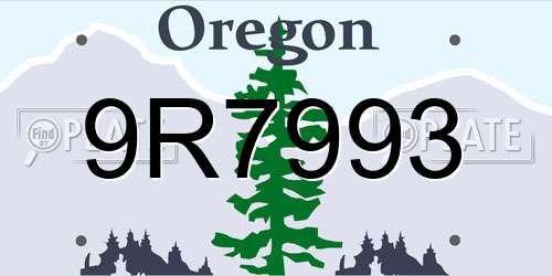 9R7993 Oregon License Plate