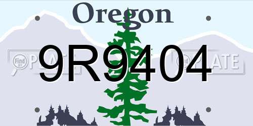 9R9404 Oregon License Plate
