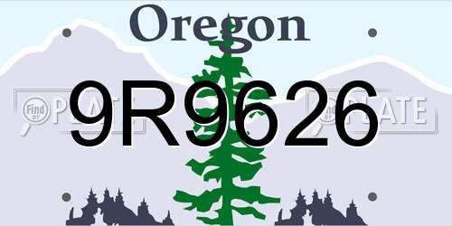 9R9626 Oregon License Plate