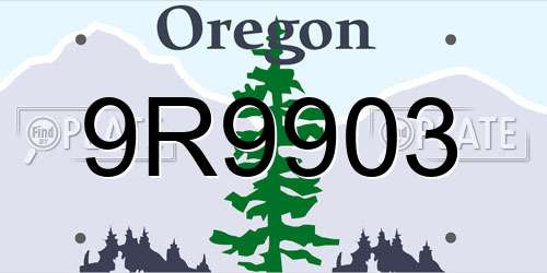 9R9903 Oregon License Plate