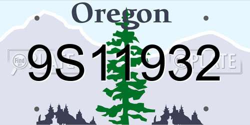 9S11932 Oregon License Plate