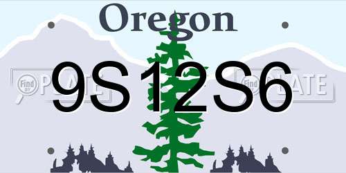 9S12S6 Oregon License Plate