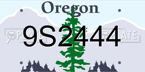9S2444 Oregon License Plate