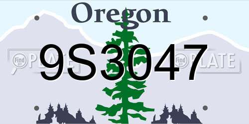 9S3047 Oregon License Plate
