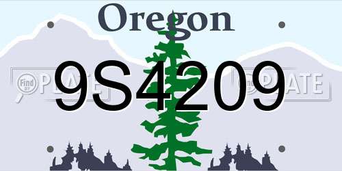 9S4209 Oregon License Plate