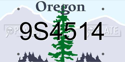 9S4514 Oregon License Plate