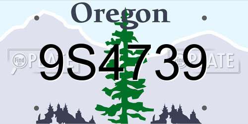 9S4739 Oregon License Plate