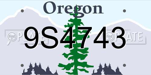 9S4743 Oregon License Plate