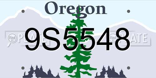 9S5548 Oregon License Plate