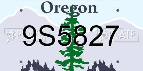 9S5827 Oregon License Plate