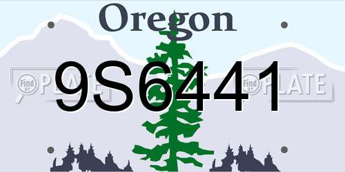 9S6441 Oregon License Plate