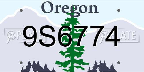 9S6774 Oregon License Plate