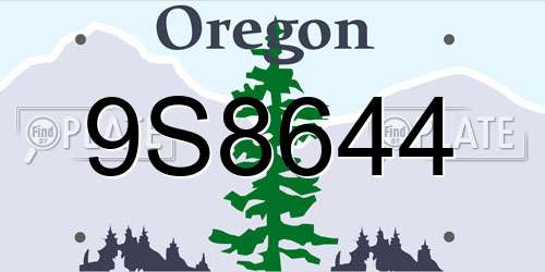 9S8644 Oregon License Plate