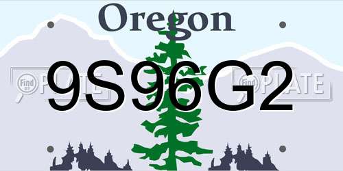 9S96G2 Oregon License Plate