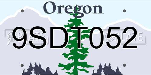 9SDT052 Oregon License Plate