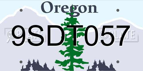 9SDT057 Oregon License Plate