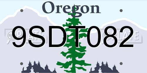 9SDT082 Oregon License Plate