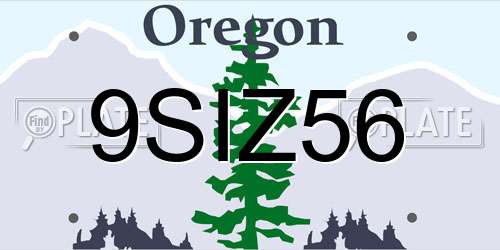 9SIZ56 Oregon License Plate