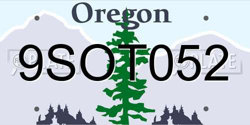 9SOT052 Oregon License Plate