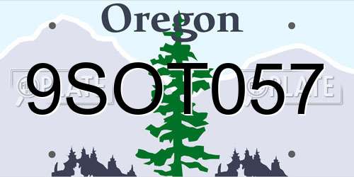 9SOT057 Oregon License Plate