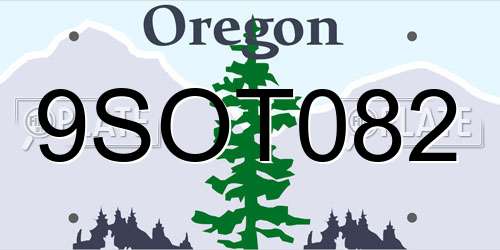 9SOT082 Oregon License Plate
