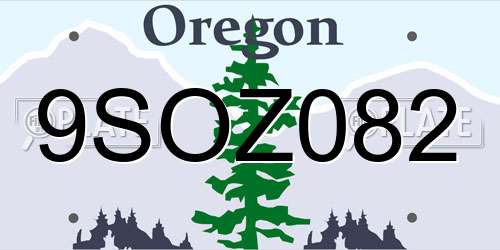9SOZ082 Oregon License Plate