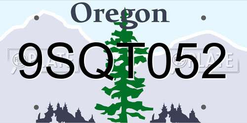 9SQT052 Oregon License Plate