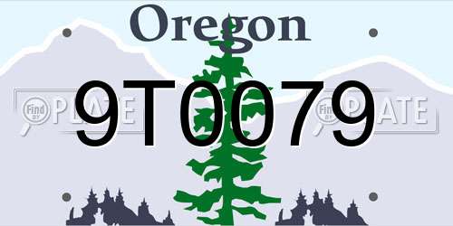 9T0079 Oregon License Plate