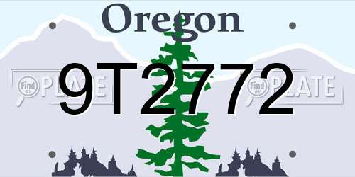 9T2772 Oregon License Plate