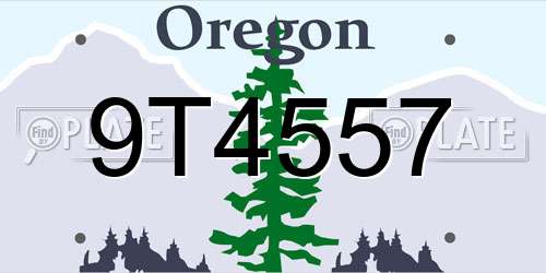 9T4557 Oregon License Plate