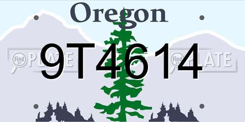 9T4614 Oregon License Plate