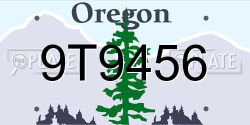 9T9456 Oregon License Plate
