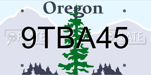 9TBA45 Oregon License Plate